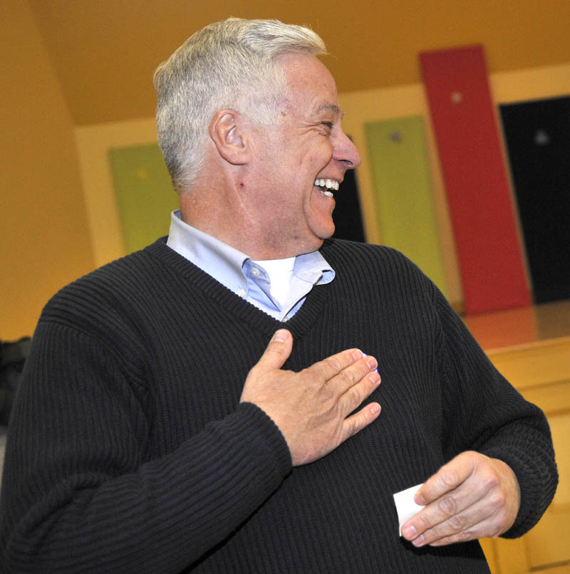 Staff photo by Michael G. Seamans Mike Michaud smiles after voting at the East Millinocket Town Hall on Tuesday.