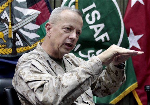U.S. Gen. John Allen, top commander of the NATO-led International Security Assistance Forces and U.S. forces in Afghanistan.