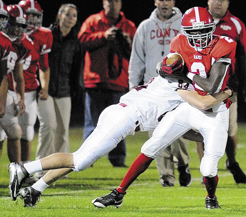RAISING THE BAR: Cony wide receiver Dayshawn Roberts is part of a receiving group that has helped quarterback Ben Lucas throw for 2,332 yards and 30 touchdowns.