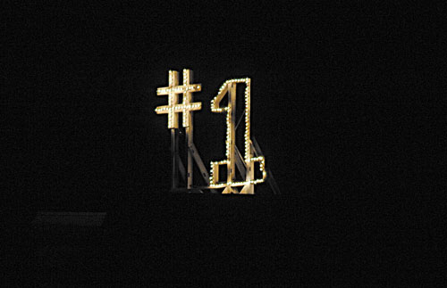 TOP OF THE HEAP: The No. 1 sign is lit on the Notre Dame campus Sunday, in South Bend, Ind. A tradition linked to Notre Dame becoming the No. 1 football team in the country is the lighting of the sign atop of a former student dormitory on the campus. Before Sunday, Notre Dame was last ranked No. 1 in 1993.