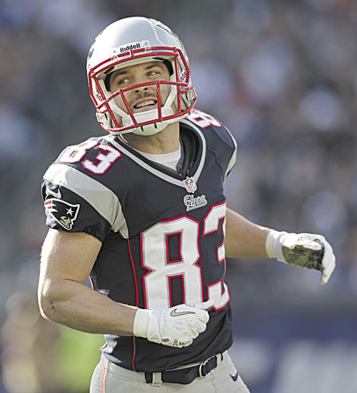 LEADING THE WAY: New England Patriots wide receiver Wes Welker is tied for third amongst NFL receivers with 66 receptions and is seventh with 810 yards this season. The Patriots play the Indianapolis Colts on Sunday.
