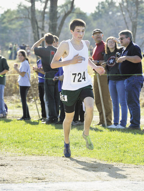 MAKING HIS MARK: By finishing ninth overall among Maine’s three cross country classes, Winthrop’s Marc Hachey qualified for Saturday’s New England championships in Cumberland.