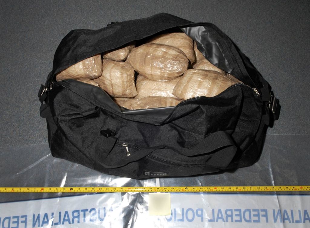Photo supplied by the Australian Federal Police shows a small portion of the drug haul seized in Sydney.