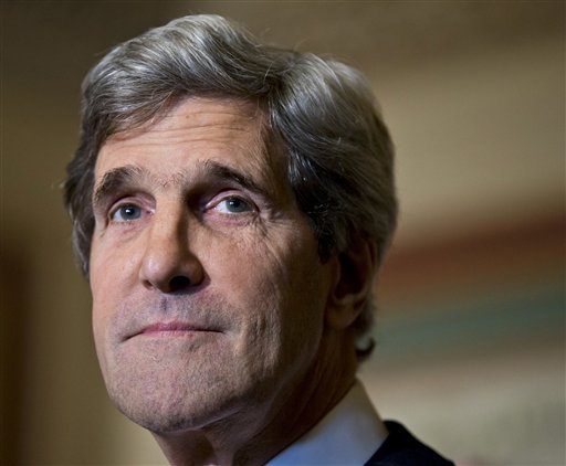 FILE - This Dec. 3, 2012 file photo shows Senate Foreign Relations Chairman Sen. John Kerry, D-Mass., at a news conference on Capitol Hill in Washington. Kerry stands tall as President Barack Obama's good soldier. The lawmaker from Massachusetts has quietly jetted off to Afghanistan and Pakistan numerous times to tamp down diplomatic disputes that threatened to explode in the administration's face, spending hours on tea and walks with Afghan President Hamid Karzai or delicate negotiations in Islamabad. It's a highly unusual role for a Senate Foreign Relations Committee chairman: envoy without a specific portfolio. Kerry has pushed the White House's national security agenda in the Senate, with mixed results. He successfully ensured ratification of a nuclear arms reduction treaty in 2010 and most recently failed to convince Republicans to back a U.N. pact on the rights of persons with disabilities. (AP Photo/J. Scott Applewhite, File)