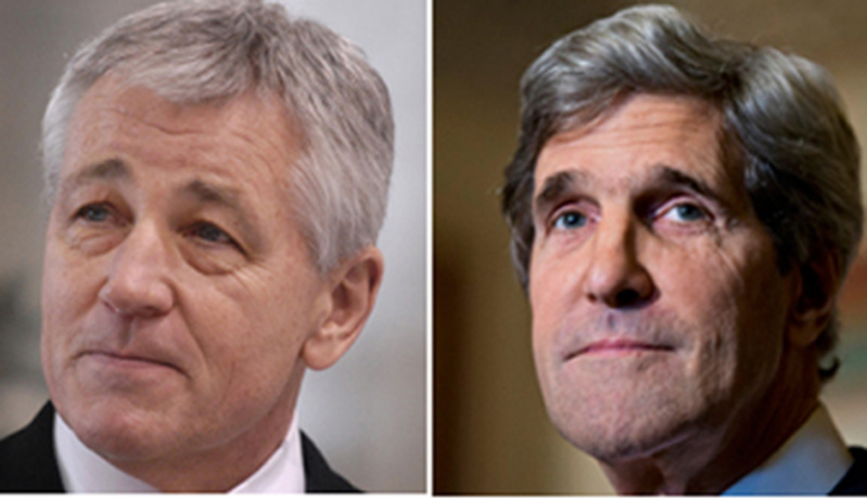 Potential Cabinet picks: Chuck Hagel, left, and John Kerry