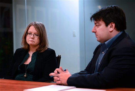 Melanie Norwood, left, and attorney, Mark Chalos, talk about the condition of Norwood's mother, Marjorie Norwood, in Nashville, Tenn. Marjorie Norwood, 59, became sick with fungal meningitis after getting steroid shots produced by the New England Compounding Center.
