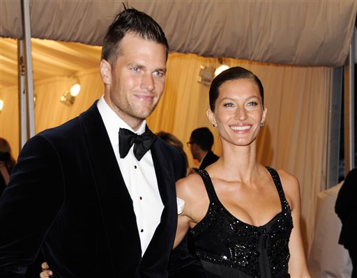 A May 7, 2012, photo of New England Patriots quarterback Tom Brady and his wife, Gisele Bundchen, attending a Metropolitan Museum of Art Costume Institute gala benefit in New York.