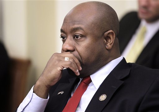 Rep. Tim Scott, R-S.C. listens at a House Rules committee meeting, on Capitol Hill in this 2011 photo.