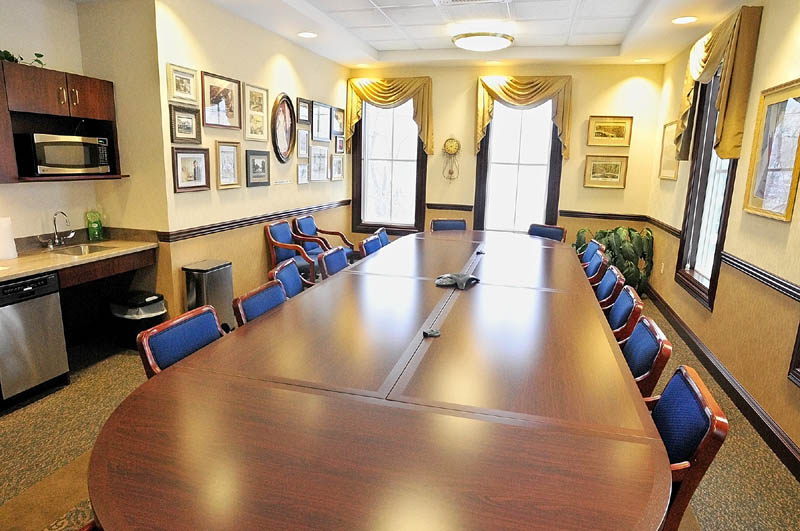 The community room at the new Kennebec Savings Bank branch, at the corner of Main and Northern Avenues in Farmingdale, as it appeared on Wednesday.