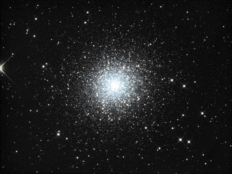Globular cluster M13 is seen in the constellation Hercules.