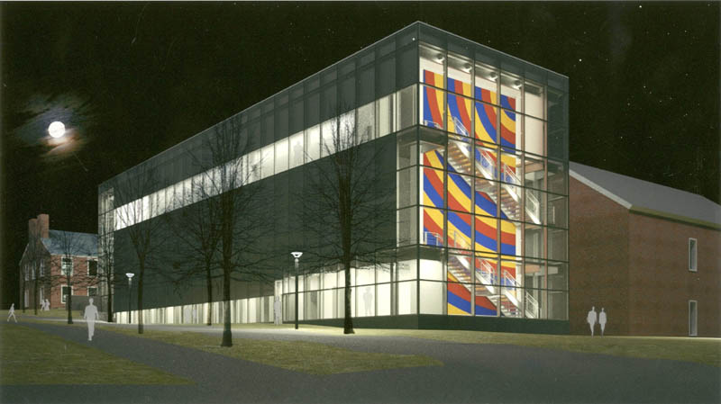 An artist's concept of how the Alfond-Lunder Family Pavilion will look when the addition to the Colby College Museum of Art is finished in 2013.