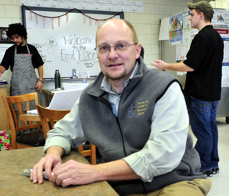 David Dorr, director of the Somerset Career & Technical Center, has a seat in The Food Place restaurant, run by culinary class students, on Thursday.