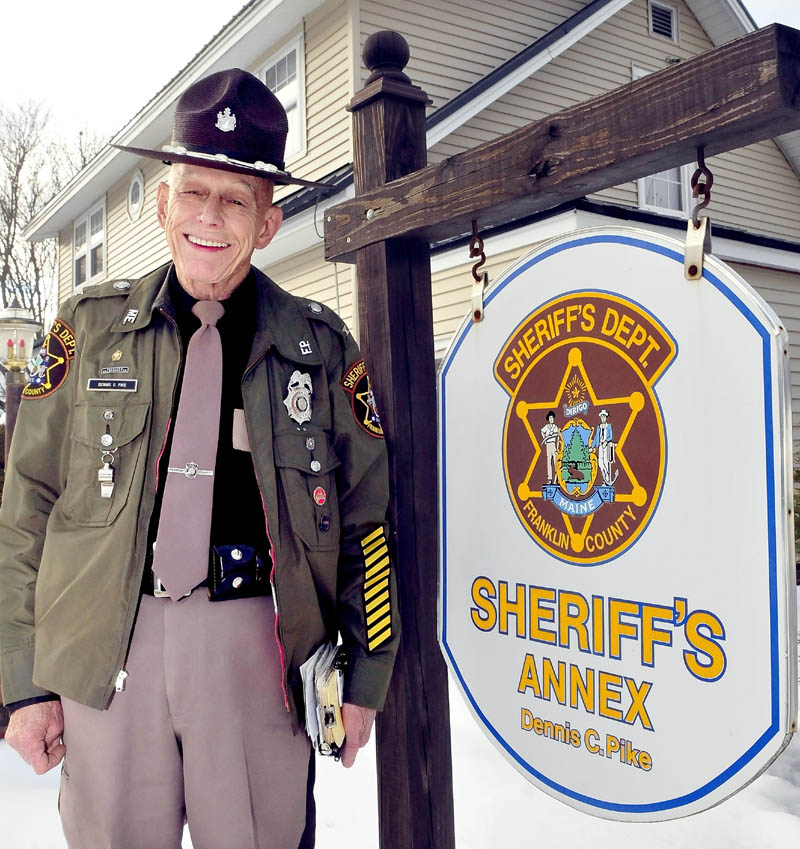 Franklin County Sheriff Dennis C. Pike at his home in Farmington, which also serveed as an annex for the veteran law enforcement officer.