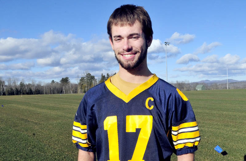 Staff photo by David Leaming Mt. Blue's Jordan Whitney is the Morning Sentinel Football Player of the year.