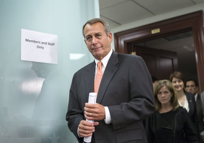 House Speaker John Boehner, R-Ohio, would not give reporters any indication of any progress made after he met with President Obama for what aides called “frank” talks.