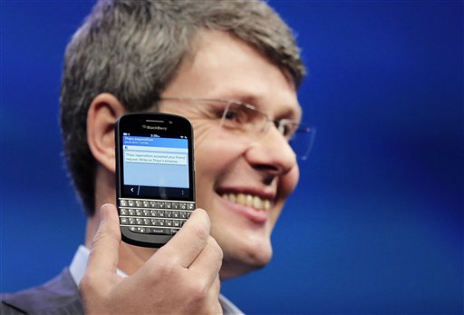 Thorsten Heins, CEO of Research in Motion, introduces the BlackBerry 10 on Wednesday in New York. The maker of the BlackBerry smartphone is promising a speedy browser, a superb typing experience and the ability to keep work and personal identities separate on the same phone, the fruit of a crucial, long-overdue makeover for the Canadian company.