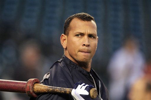 New York Yankees' Alex Rodriguez takes batting practice before Game 4 of the American League championship series against the Detroit Tigers in this Oct. 17, 2012, photo.