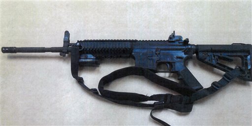 This image provided by the Fontana Unified School District Police shows a Colt LE6940 semi-automatic rifle, one of 14 purchased by the Fontana Unified School District to help provide security for the district's schools. The weapons, which cost $1,000 each, are accurate at longer range and can pierce body armor.