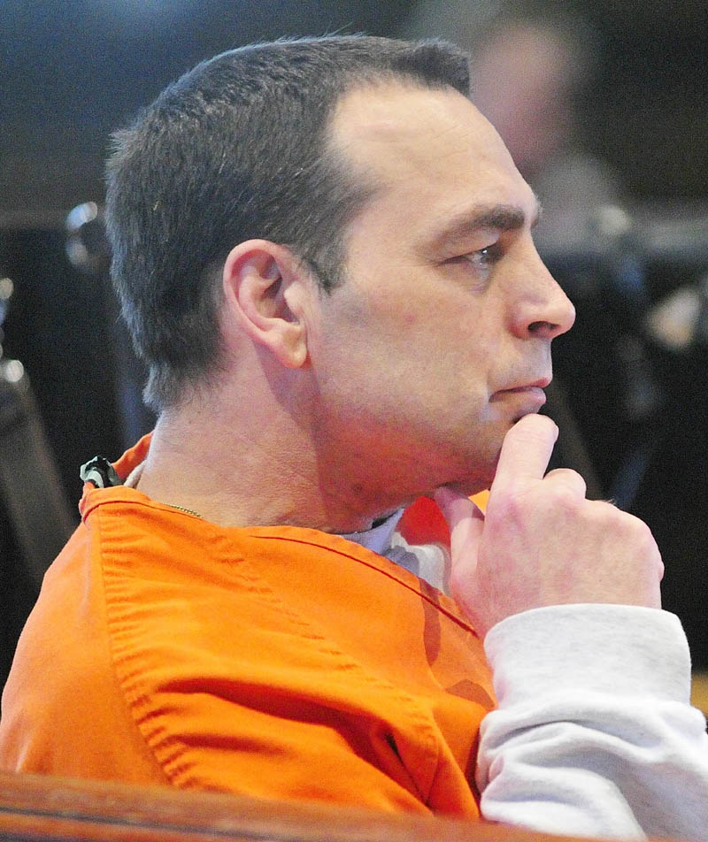 Raymond Bellevance sits listening during a hearing in Kennebec County Superior Court on May 5, 2011, in Augusta. Bellevance is appealing his arson conviction for starting the June 3, 2009 fire that destroyed the Grand View Topless Coffee Shop in Vassalboro.