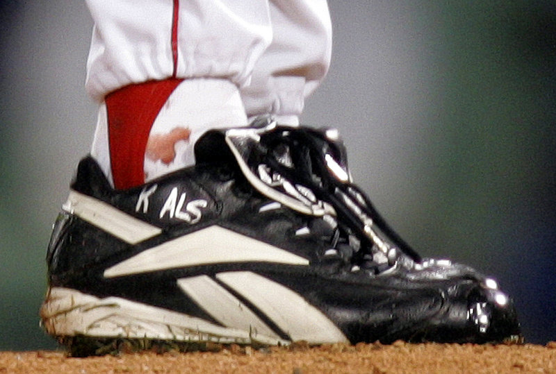 The bloodstain on pitcher Curt Schilling’s sock grew famous as the Red Sox played their way to a World Series victory in 2004.