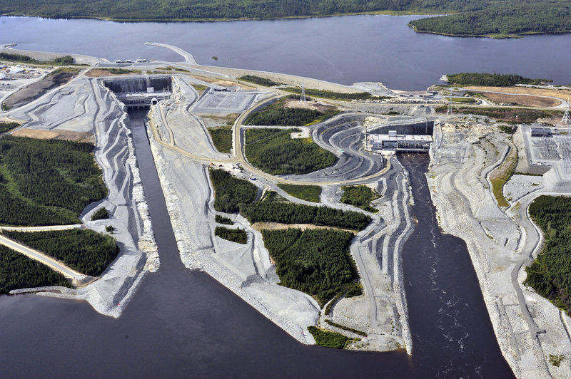 Aerial view of the powerhouses from Hydro-Quebec's Eastmain-1-A and Eastmain-1 hydroelectric stations, near James Bay in northern Quebec. 