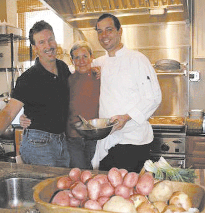 Bret and Amy Baker with Chef Jeremy Donovan, right.