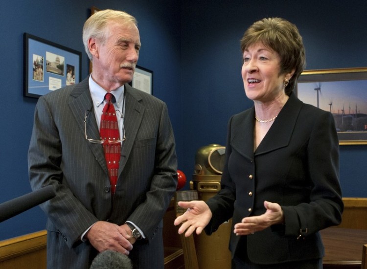 Independent Sen. Angus King and Republican Sen. Susan Collins