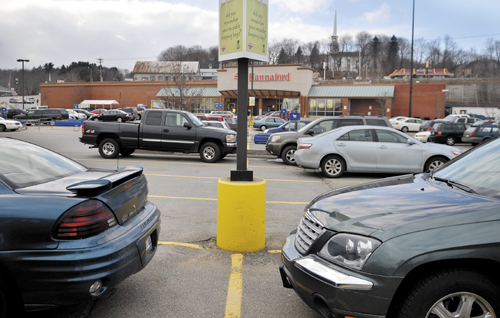 The location where Winthrop Police Chief Joe Young confronted Joel Coons, of Dresden, with a pistol in the parking lot of the Gardiner Hannaford on Aug. 27.