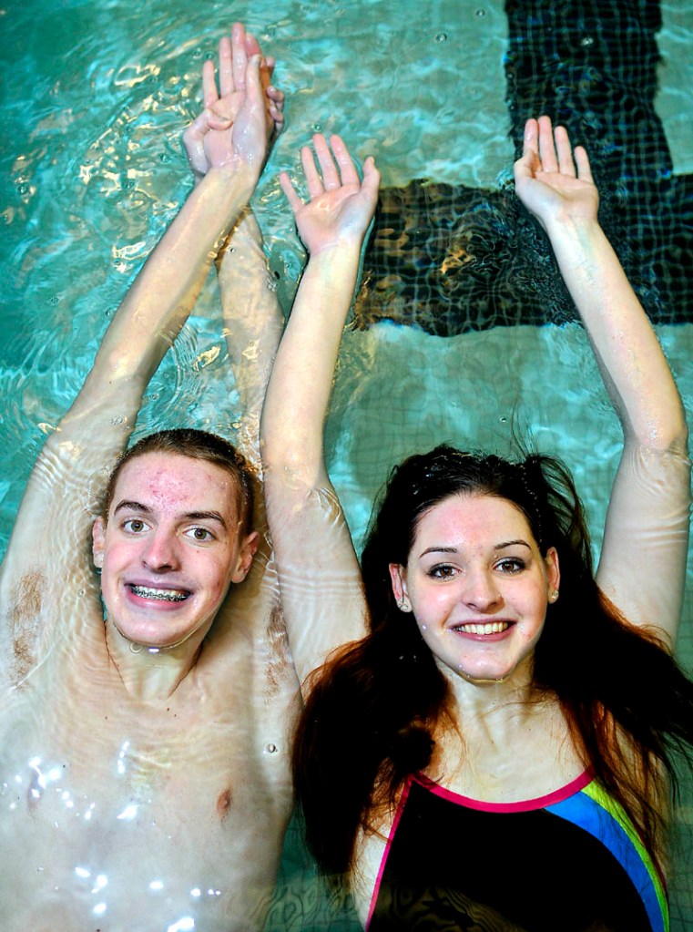 SWIMMING DUO: Adam and Kayley McNeff will lead the Cony High School swimming team into this weekend’s Kennebec Valley Athletic Conference championship meet.