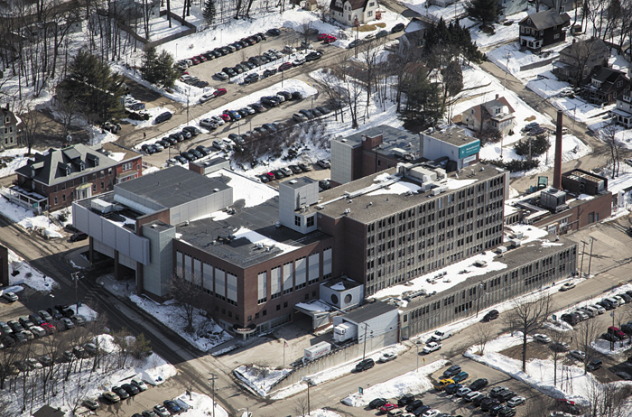MaineGeneral Medical Center's Augusta campus on East Chestnut Street, seen from an aerial photo taken last week.