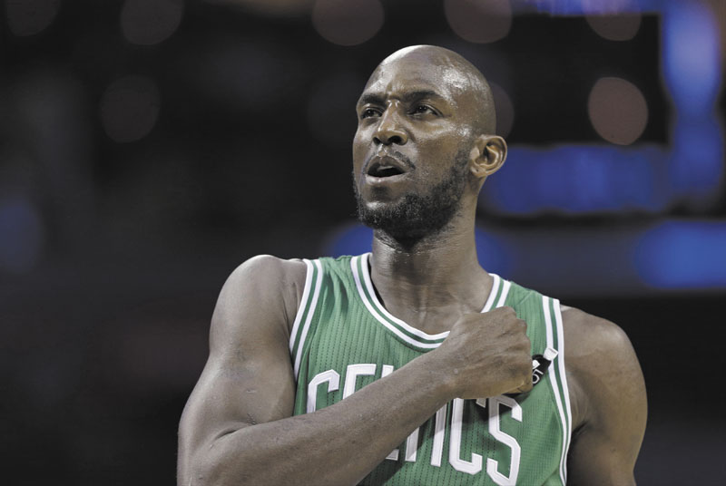 PUSHING THROUGH: Though decimated by injuries, Kevin Garnett and the Boston Celtics have continued to rack up wins through the All-Star break.