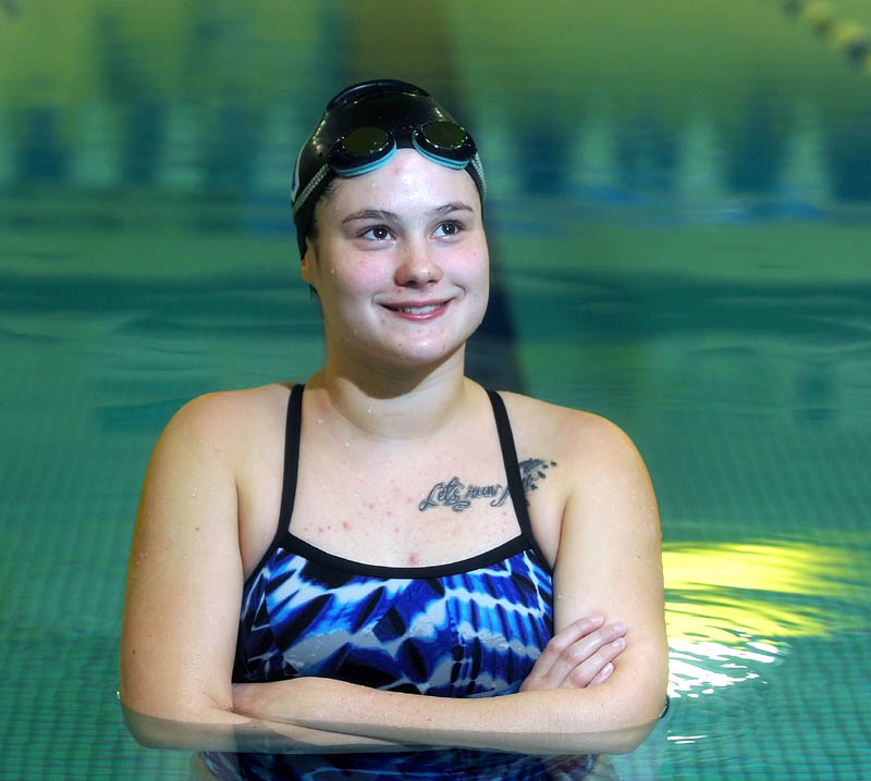 BACK IN THE POOL: Brianna Bernier is working her way back into shape after suffering a concussion before the start of the season. The Waterville senior is the fifth seed in both the 200-yard individual medley and the 100-yard butterfly in the Kennebec Valley Athletic Conference Class B championships.