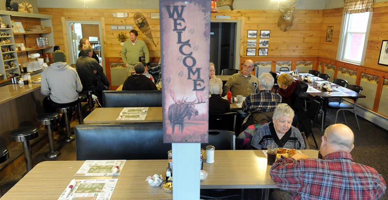 Diners sit for lunch at Thompson's restaurant on Main Street in Bingham on Wednesday.