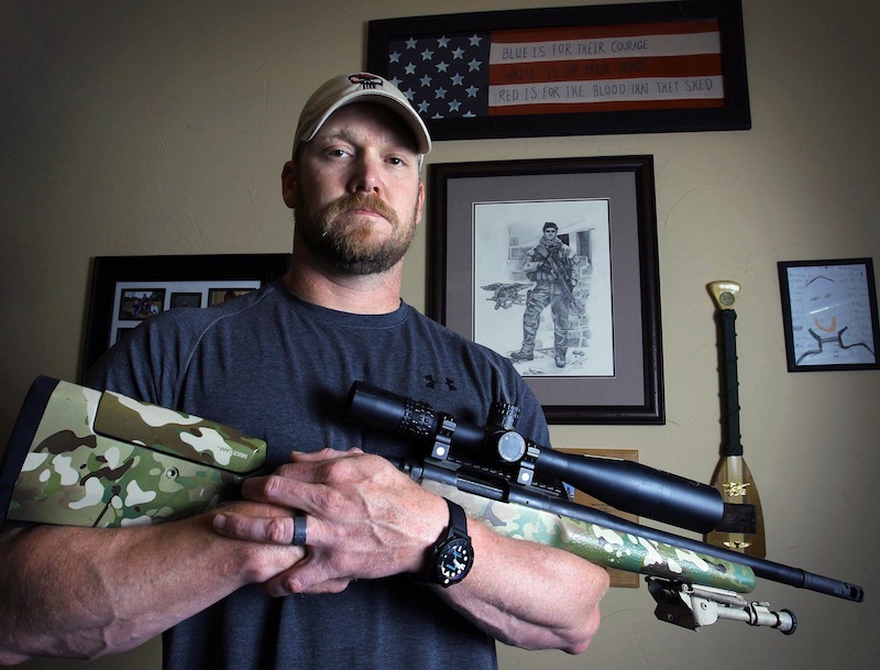 In this April 6, 2012, photo, former Navy SEAL and author of the book “American Sniper” poses in Midlothian, Texas. A Texas sheriff has told local newspapers that Kyle has been fatally shot along with another man on a gun range, Saturday, Feb. 2, 2013. (AP Photo/The Fort Worth Star-Telegram, Paul Moseley)