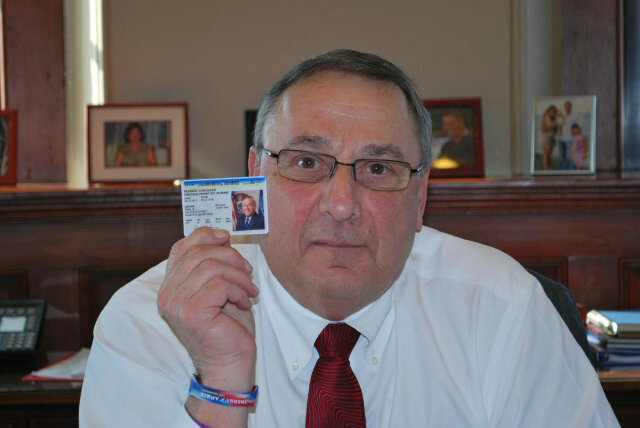 Gov. Paul LePage displays his concealed-carry permit in a photo posted to his Twitter account on Thursday. "If newspapers want to know who has concealed weapons permits," tweeted the Governor, "they should know I do."