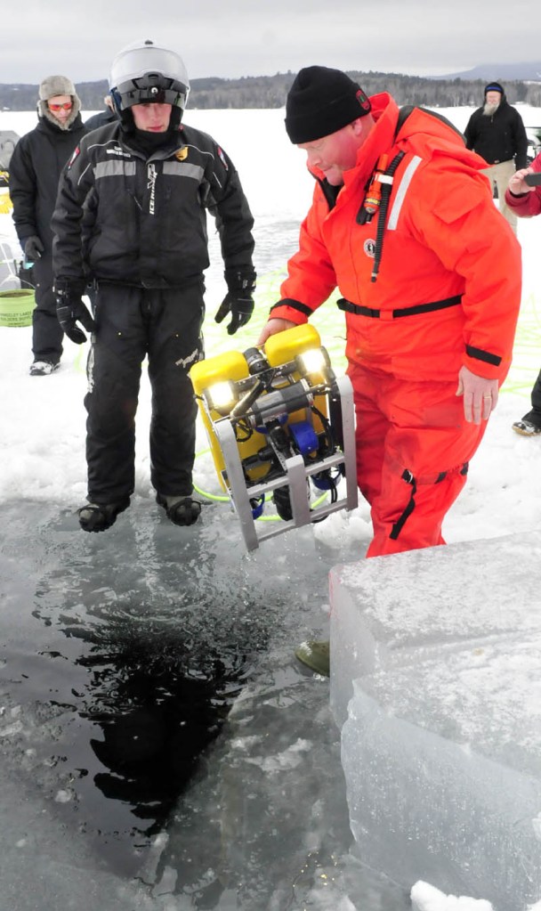 The Maine Warden Service's remotely operated vehicle is controlled from the surface with a 100 foot tether.