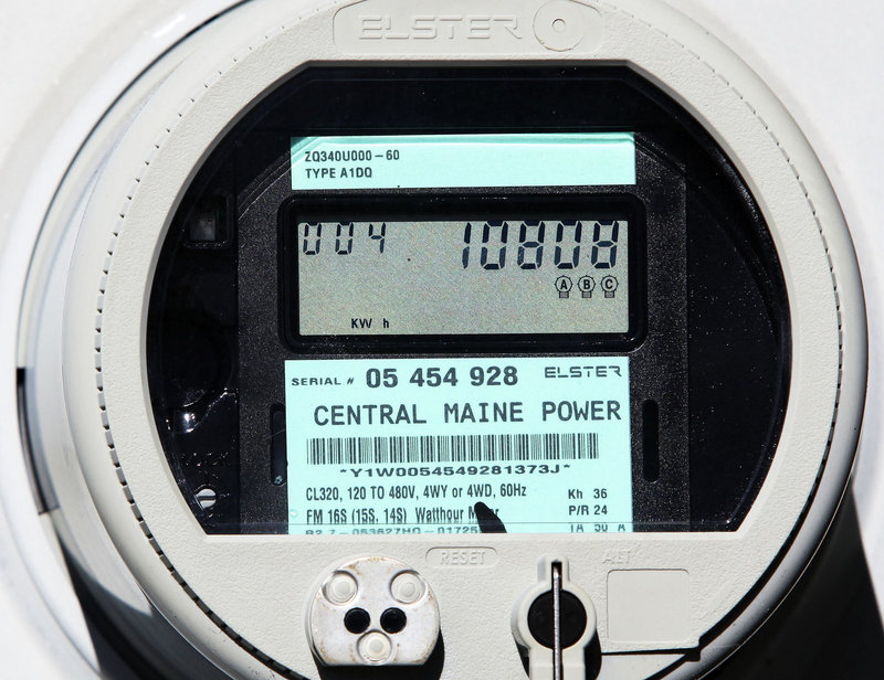 In this file photo, a Central Maine Power smart meter displays electricity usage at a business in Freeport in late 2010. An independent study of radio-frequency emissions from CMP's smart meters has found maximum exposure levels that are far below what the Federal Communications Commission considers safe.