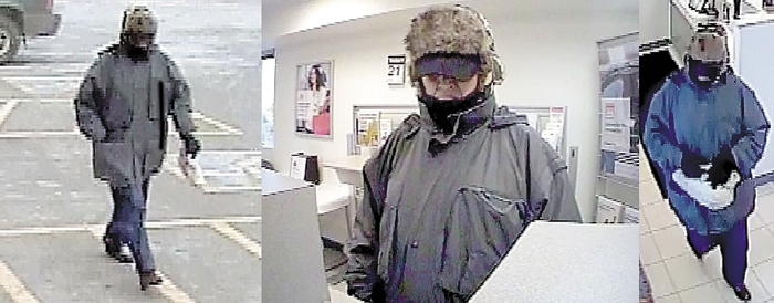 Waterville police continue to investigate leads to capture this male suspect, pictured in a surveillance photographs, who robbed the Key Bank in Waterville on Thursday.