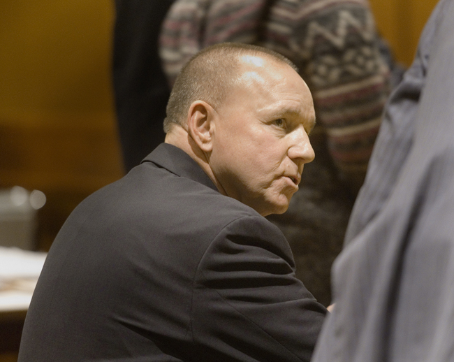 Portand Pirates managing owner Brian Petrovek appears at his sentencing hearing for drunk driving, in Cumberland County Unified Criminal Court on Friday.