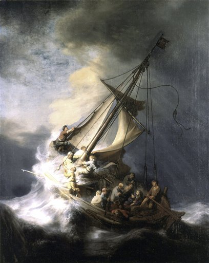 The painting "The Storm on the Sea of Galilee," by Rembrandt, was among works of art stolen more than two decades ago from the Isabella Stewart Gardner Museum.