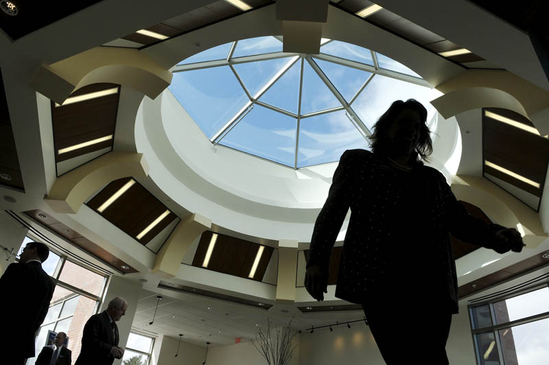 An atrium on the third floor of the new branch of Bangor Savings Bank on Western Avenue in Augusta, as seen on Monday.