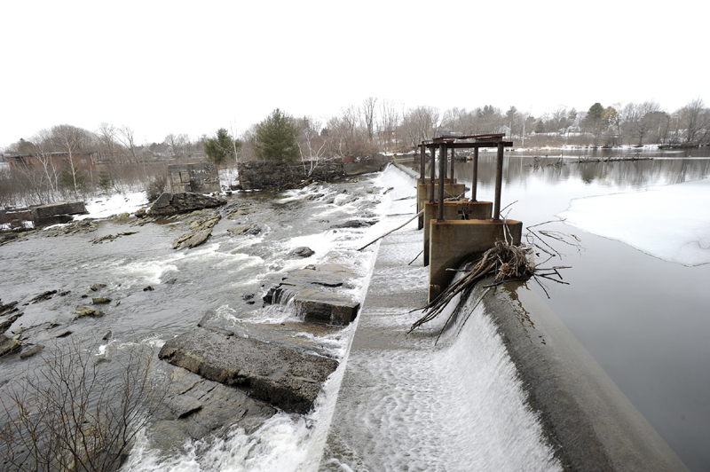 Sappi's Saccarappa Dam on the Presumpscot river in Westbrook Wednesday.