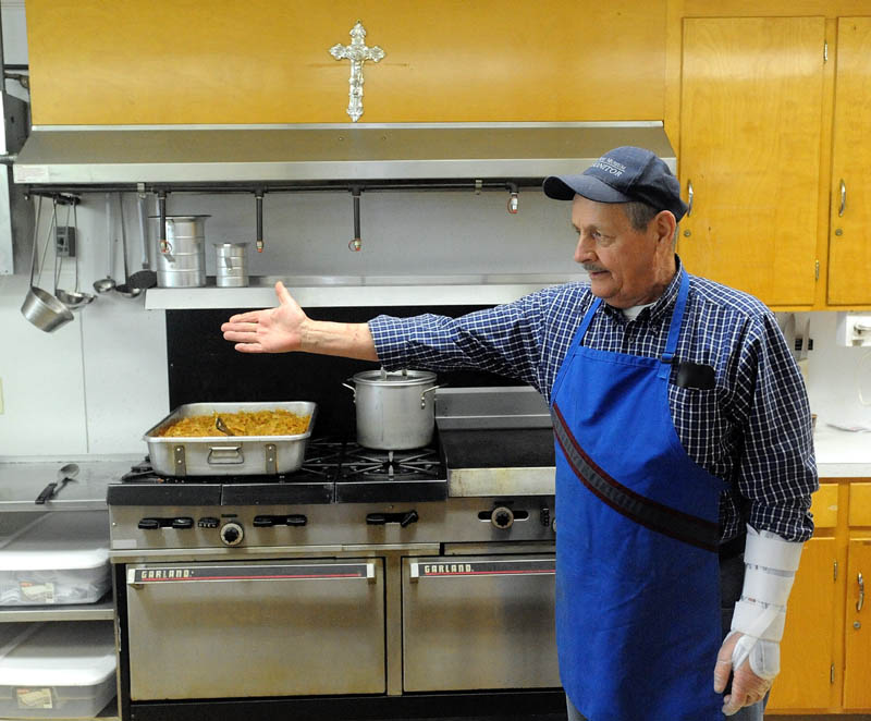 Don Reny, is a longtime volunteer cook at the Notre Dame soup kitchen on Silver Street in Waterville.