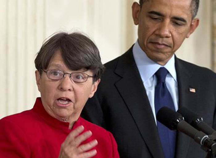 Mary Joe White speaks at the White House on Jan. 24, 2013, after President Barack Obama nominated her to lead the Security and Exchange Commission.