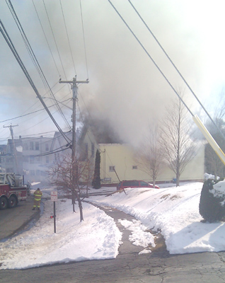 Crews respond to a fire at 146 Northern Ave. in Augusta on Thursday.