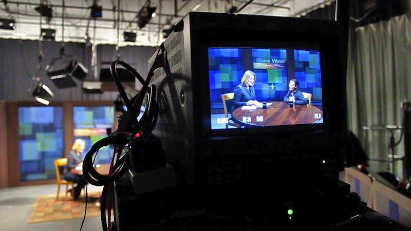 In this April 2012 file photo, Maine Public Broadcasting Network's "Maine Watch" is taped at their television studio in Lewiston. Up to 10 employees of MPBN will lose their jobs as state and federal money is cut, and "Maine Watch" is going on hiatus.