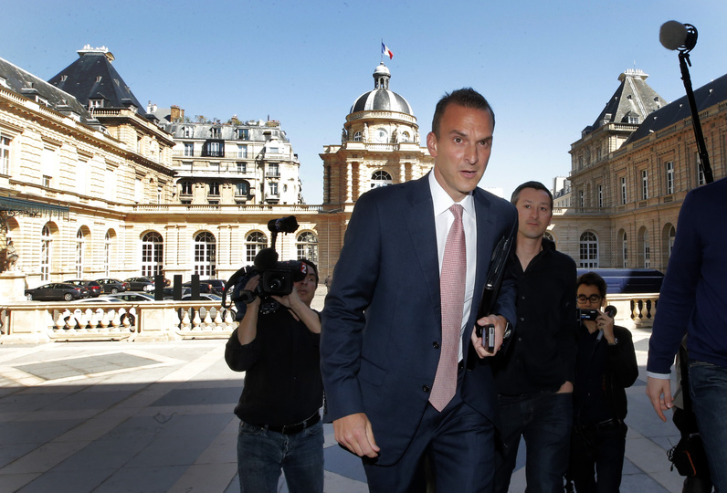 The head of the U.S. Anti-Doping Agency, Travis Tygart, arrives for a senate-led inquiry into the fight against doping in Paris, France, on Thursday. The hearings are aimed at looking into ways of improving the fight against doping.