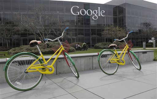 Two of the more than 1,000 bicycles Google provides employees on its Mountain View, Calif., campus.