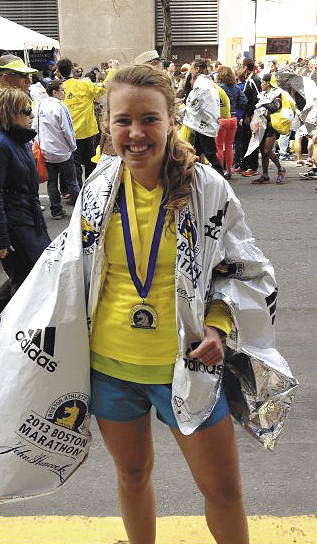 Anna Ackerman, of Augusta, completed her first Boston Marathon, and second marathon, in 3 hours, 8 minutes on Monday.