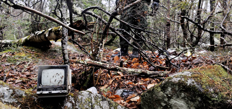 A television found at Christopher Knight's camp on Tuesday.